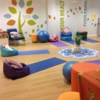 Your Community Space Pregnancy Yoga set-up