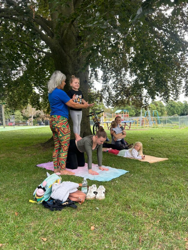 Julie Bickerton teaching yoga